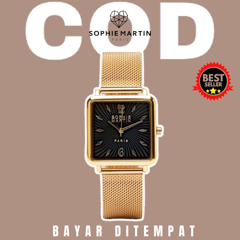 Jam Tangan Analog Wanita Murah Promo Sale Sophie Martin Paris Cecylia Gold