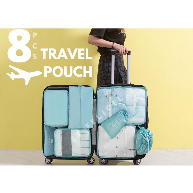 Waterproof Travel Pouch 8in1 / Storage Bag Organizer Tas Penyimpanan Baju Koper Anti Air Tebal