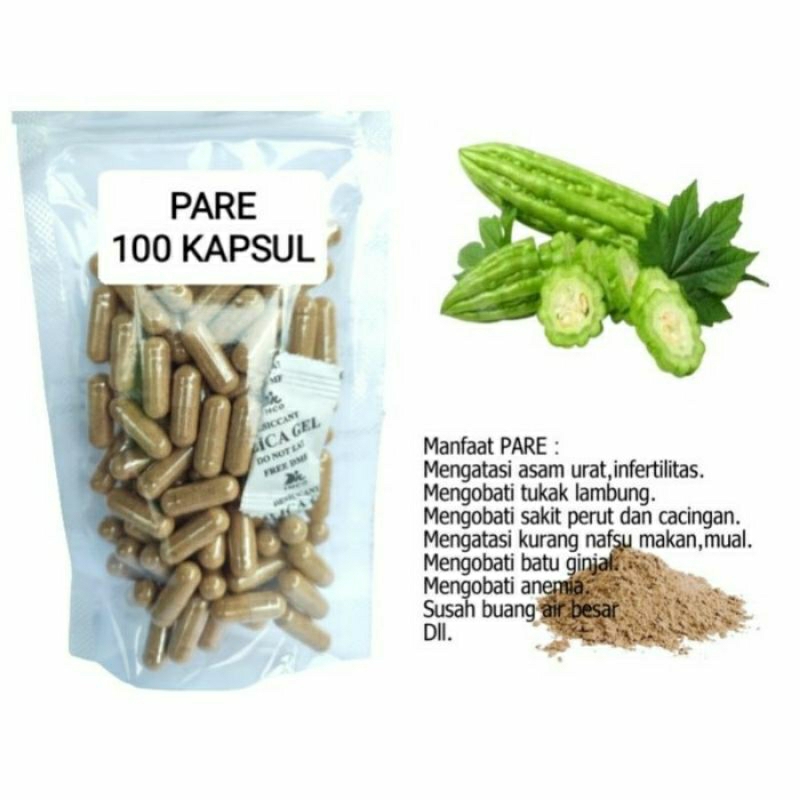

PARE Kapsul Herbal Alami Kemasan Hemat - isi 100 pcs