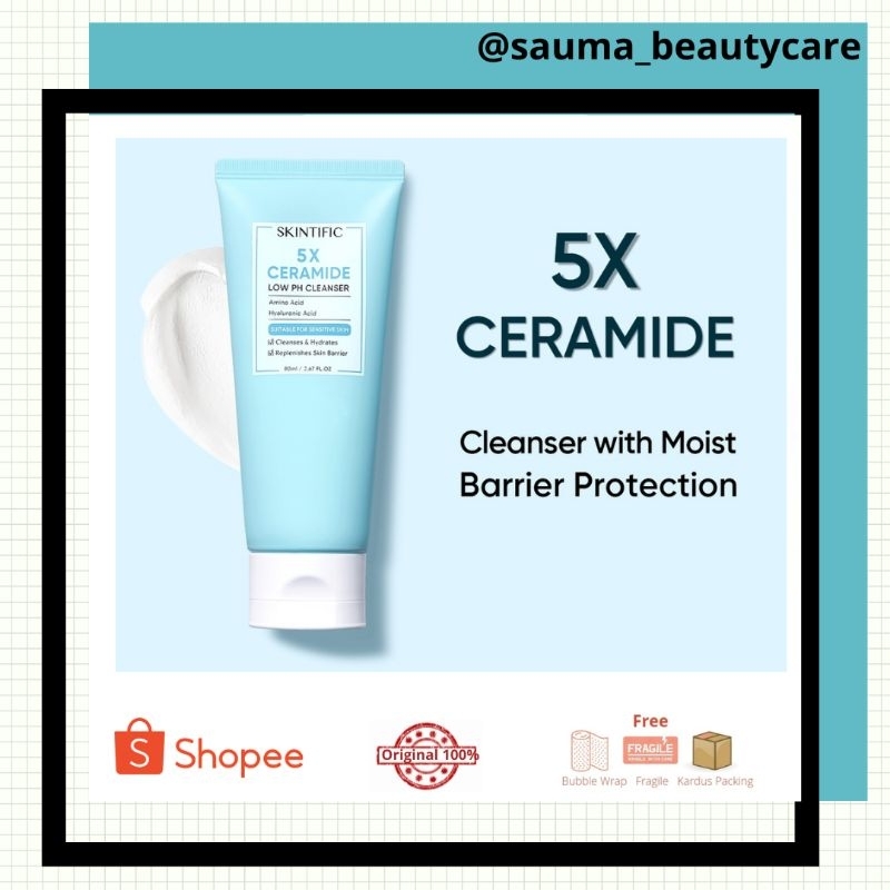 skintific facial wash cleanser - skintific 5x ceramide low ph cleanser