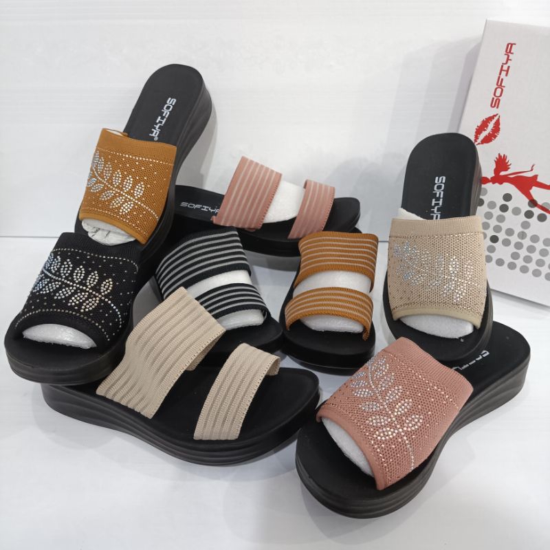 Macam macam Sandal Sofiya Haq rendah 3cm tipe 1989-28 | Sandal Sofiya hak rendah tipe 1989-45 | Sandal Import Sofiya | Sandal Fashion Sofiya