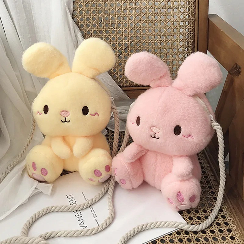 PROMO SALE 7.7 - TAS SELEMPANG BAHU MODEL BONEKA BABY BUNNY BERUANG BULU GEMOY PELUK MERANGKUL ARISTA KEKINIAN