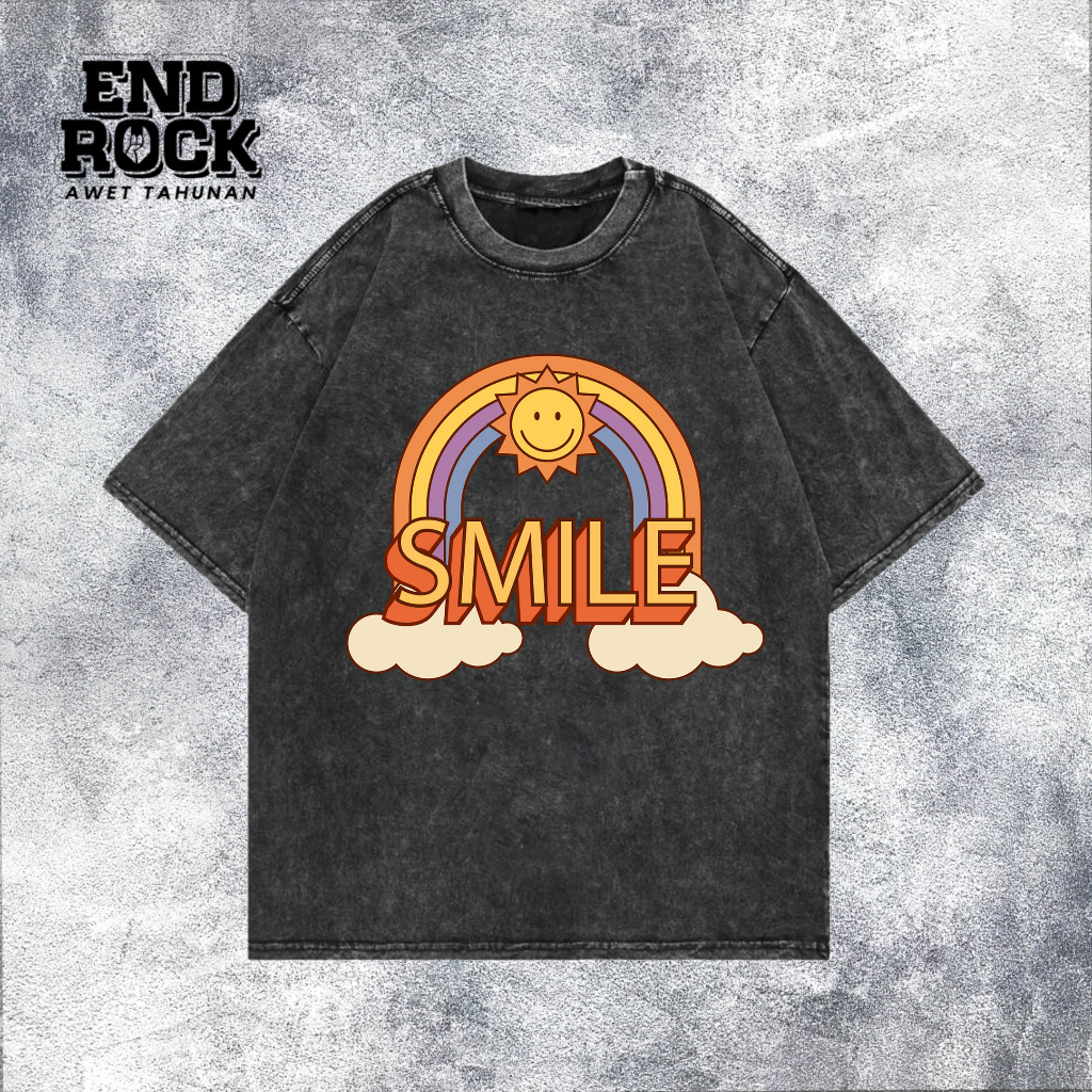 Kaos Oversize Wash Original Endrock Tema Smile DTFS139