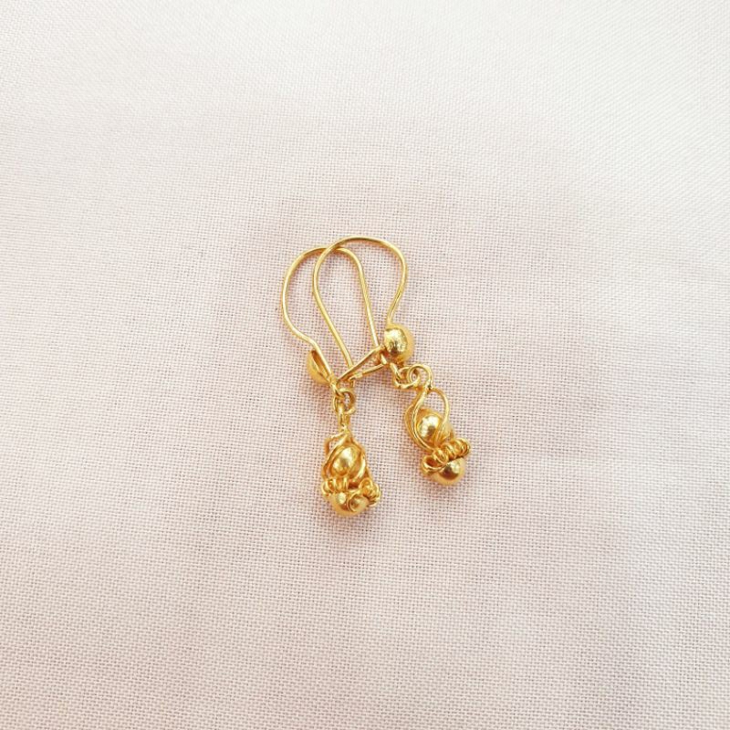 Anting kait gantung emas asli kadar 300