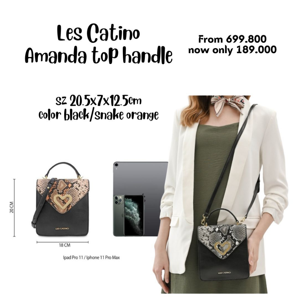 TERMURAH tas selempang Les Catino Amanda top handle Crossbody NEW ORI