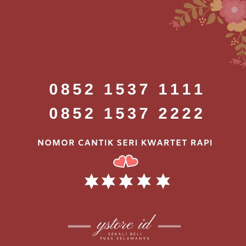 NOMOR CANTIK TELKOMSEL As KARTU PERDANA 4G NOMER EKOR 1111 2222