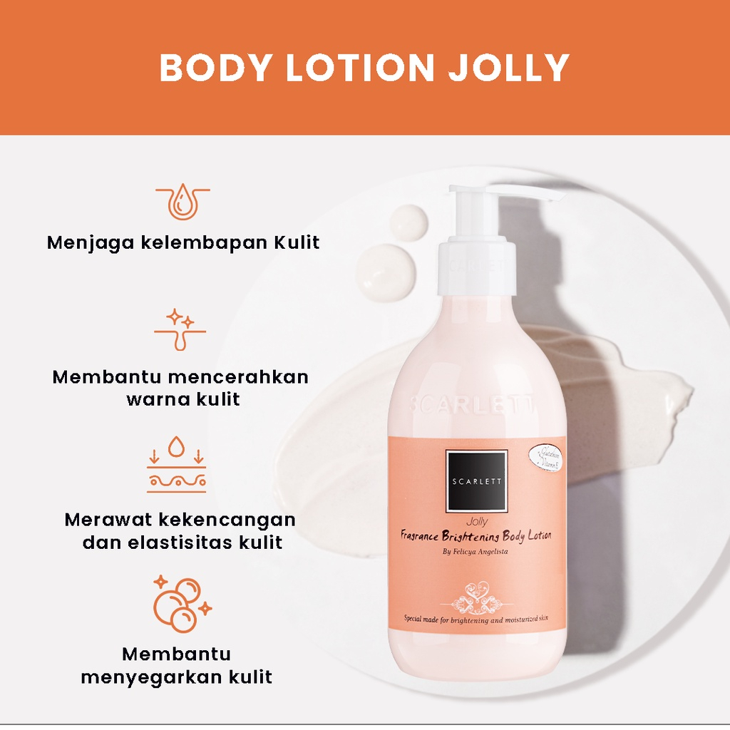 ✨LACIKOSME✨ SCARLETT WHITENING BODY LOTION JOLLY /ORIGINAL BY FELICYA ANGELISTA