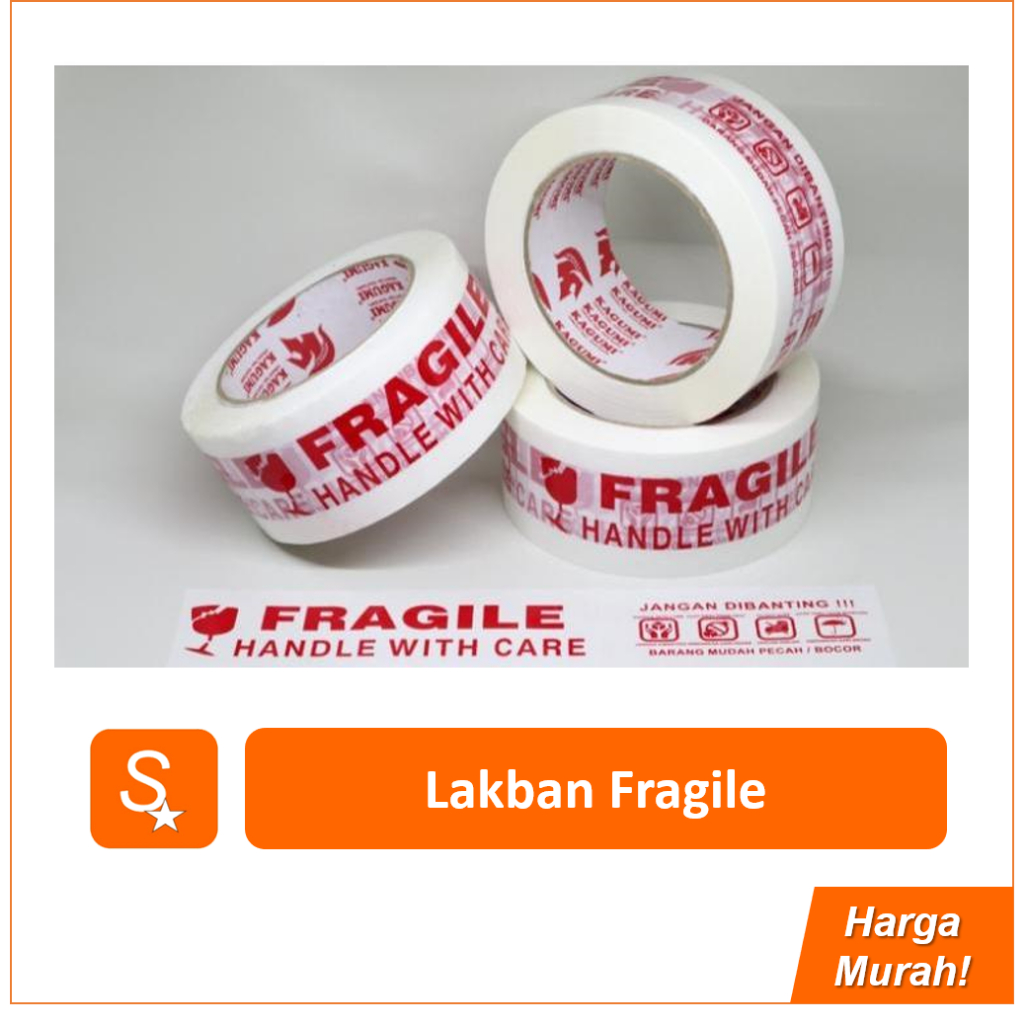 

Lakban Fragile Daimaru 2 inch x 100 m / Isolasi Selotip Solasi