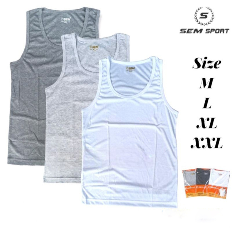 SEM Sport Singlet Kaos Dalam Pria Dewasa