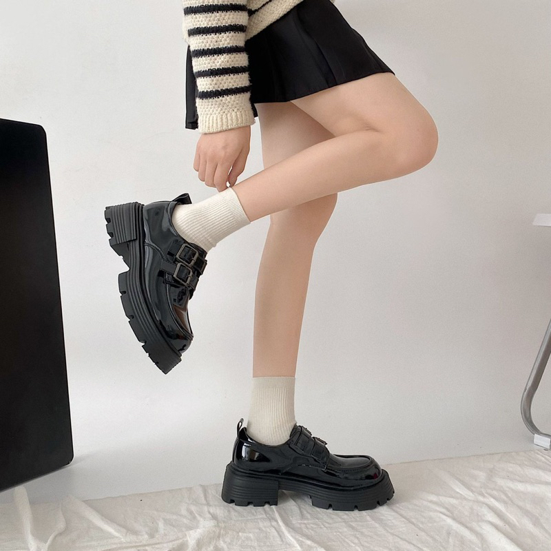 AVANCEID 1869 Heels Sepatu Sneakers Docmart Kerja Wanita Hitam Import