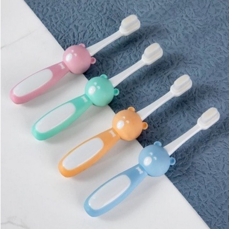 Sikat Gigi Anak Cotton Mini Soft Toothbrush Kids Sikat Gigi Anak Bayi Bulu Halus Round Brush Head Karakter Hewan Lucu