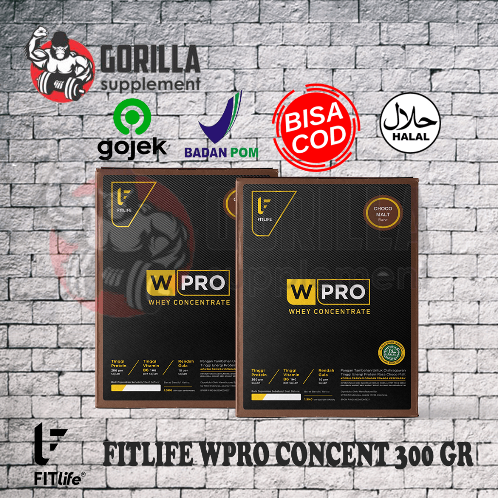 Fitlife Whey Protein 300 Gram Wpro W Pro Concentrate