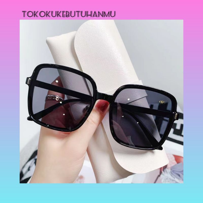 kacamata sun kacamata hitam wanita frame besar pelindung mata bentuk kotak optik termurah