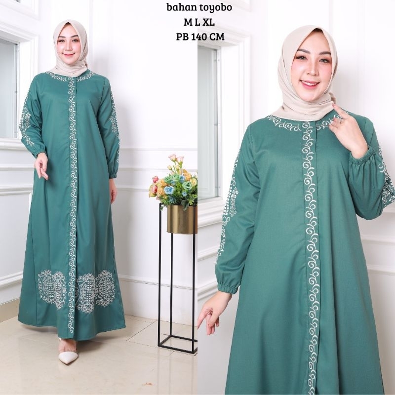 (NEW)GAMIS SYAR'I FRASYA BAHAN KATUN TOYOBO KOMBINASI BORDIR PREMIUM MODEL TERBARU