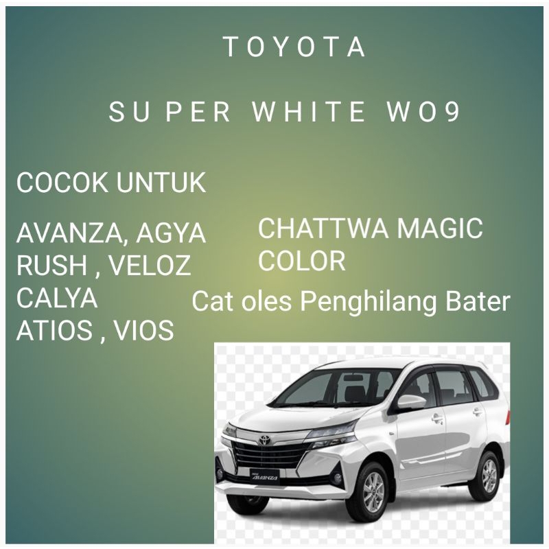 Cat Oles Toyota White Solid W09 Penghilang Baret Mobil Lecet Gores Avanza Agya Calya Rush Putih