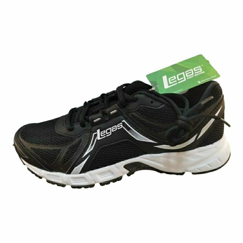 Sepatu League Legas Specter LA M Black Running Shoes Cowo Sneakers Pria Hitam Original Murah Promo