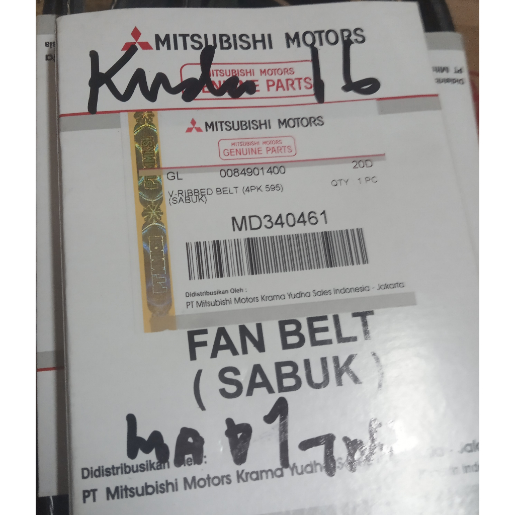 Fan Belt / Tali Kipas Mitsubishi Kuda 1.6 Power Steering MD340461