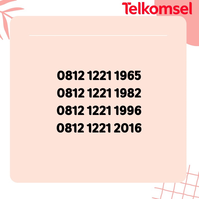 Nomor Cantik simPATI Seri 1221 Tahun Minimalis