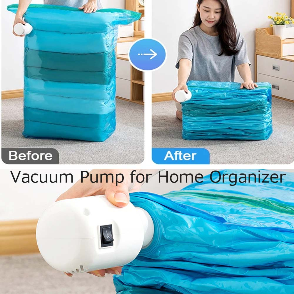 Luckima Pompa vakum elektrik organizer pakaian 70% lebih ringkas &amp; Segar terjaga Vacuum menyimpan lemari dan travel selimut seprai boneka jadi padat aroma tetap segar kedap udara Thicken Hanging Organizer Vacuum Storage Bag,Space Saving Home Organization