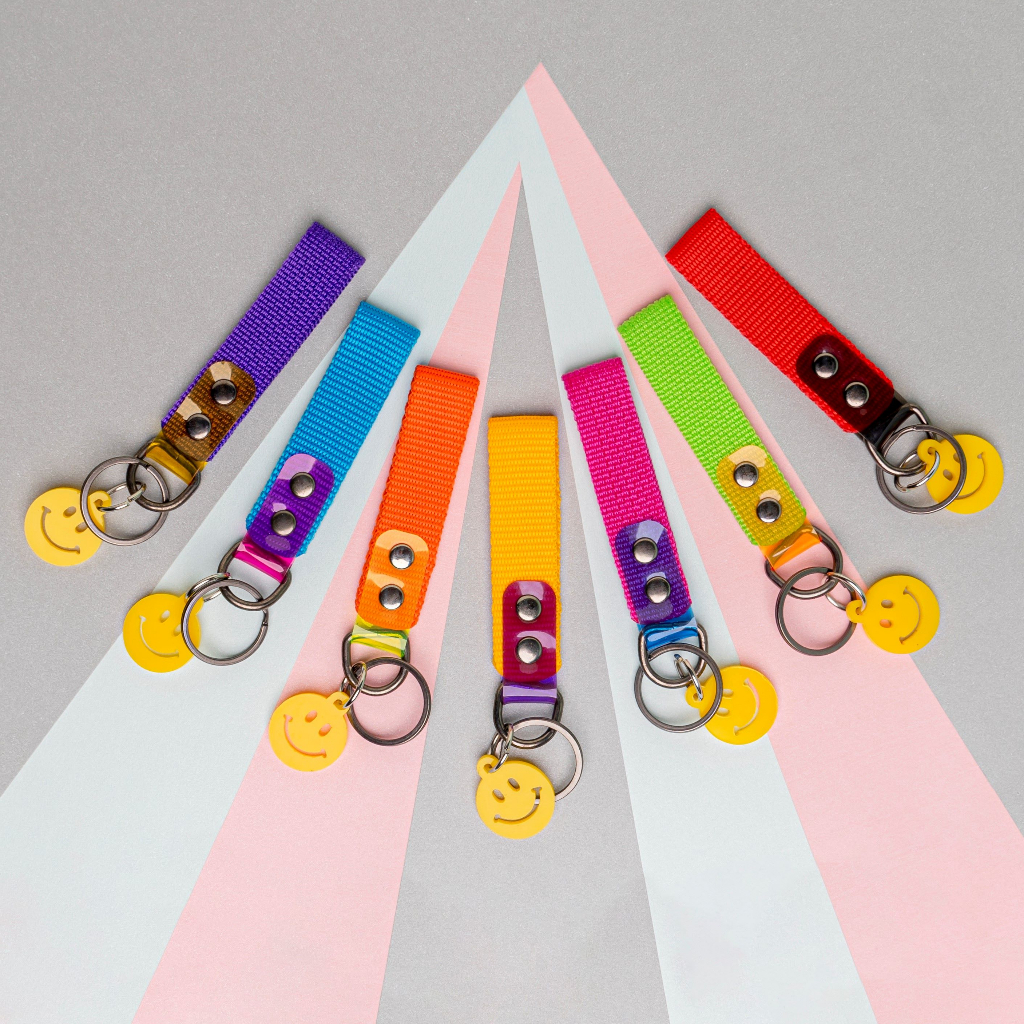 Gantungan Kunci Webbing Bag Charms Keychain Tassel Akrilik Smile