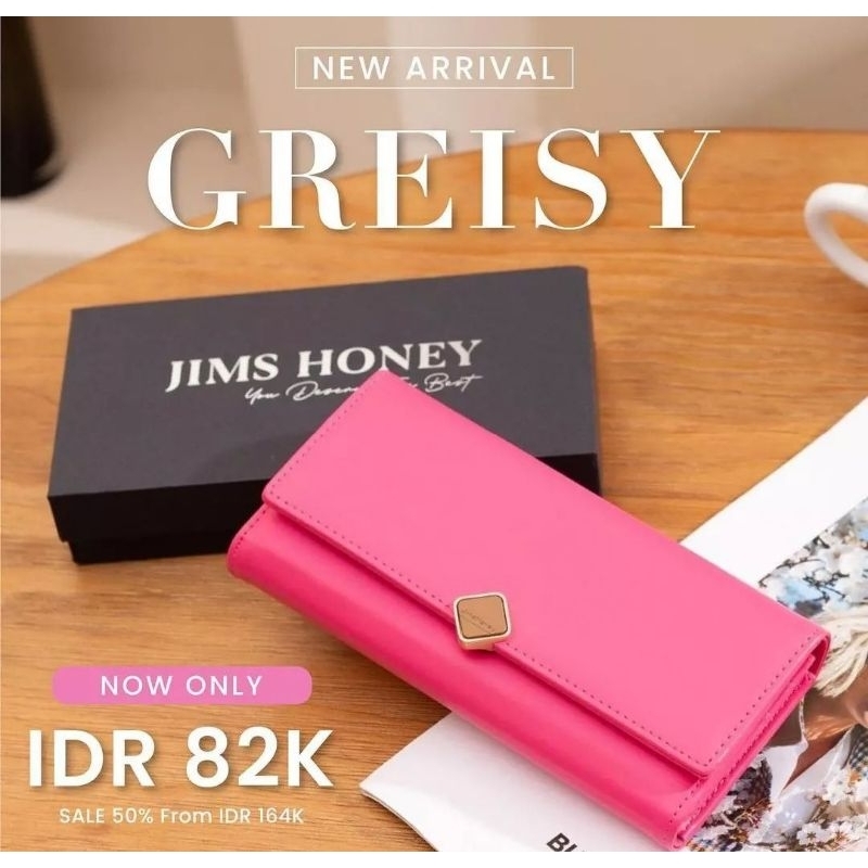 DOMPET EXCLUSIVE WANITA FREE BOX JIMS HONEY JH GREISY WALLET DOMPET PANJANG WANITA MEWAH EXCLUSIVE B