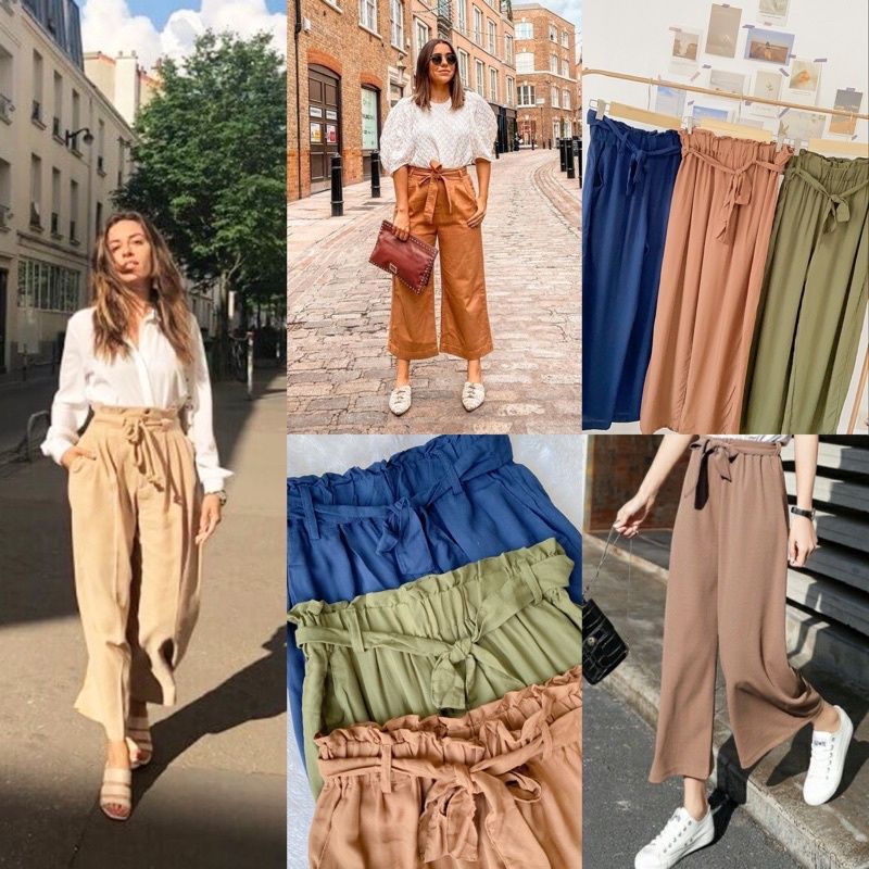 Celana Kulot H*M Wide Leg Pants Wide Cut Cullote Celana Kulot Wanita