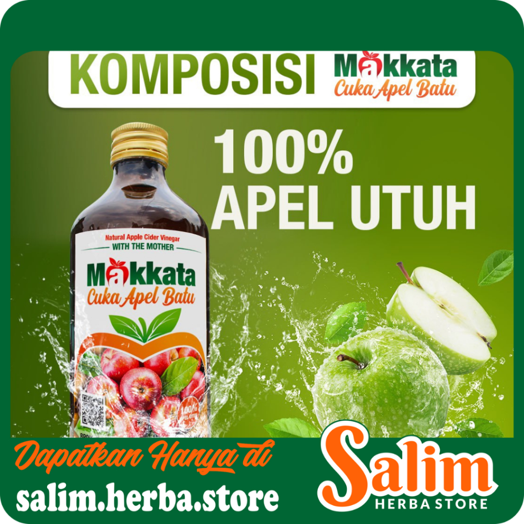 

MAKKATA CUKA APEL Batu Malang Organic Apple Cider Vinegar Original 100% Apel Utuh