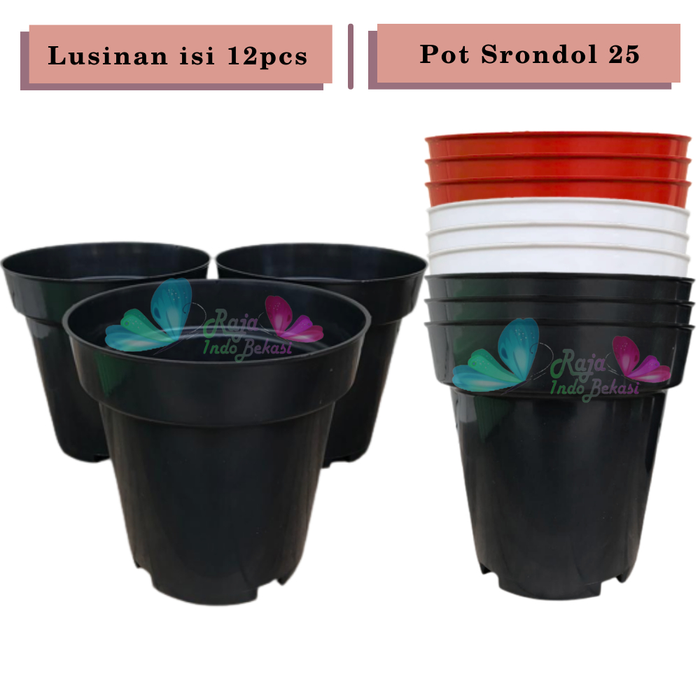 PROMO LUSINAN Pot Tinggi Srondol 25 Coklat Putih Merah Bata Hitam Terracota - Pot Tinggi Usa Eiffel Effiel 18 20 25 Lusinan Paket murah isi 1 lusin pot bunga plastik lusinan pot tanaman Pot Bibit Besar Mini Kecil Pot Srondol