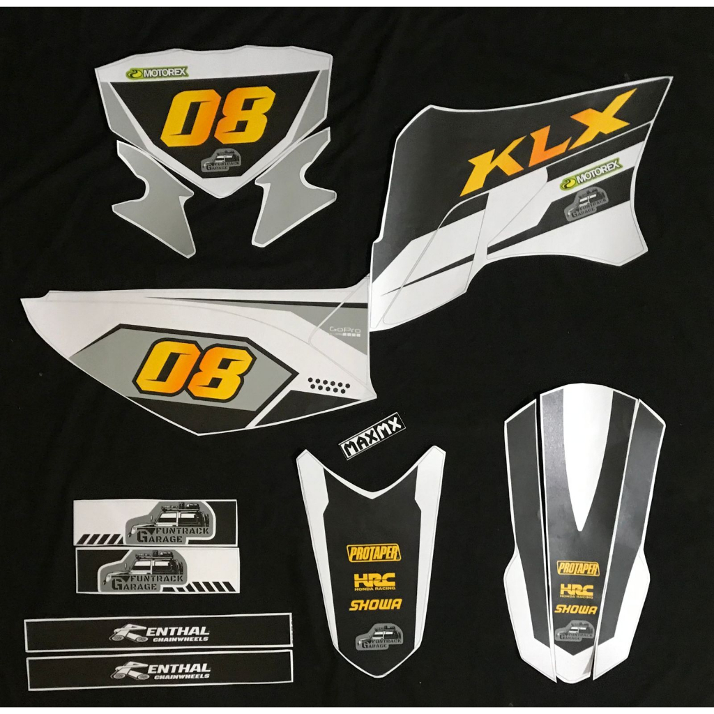 Decal Stiker Klx 150 S Dekal Variasi Stiker Custom Fullbody putih gold