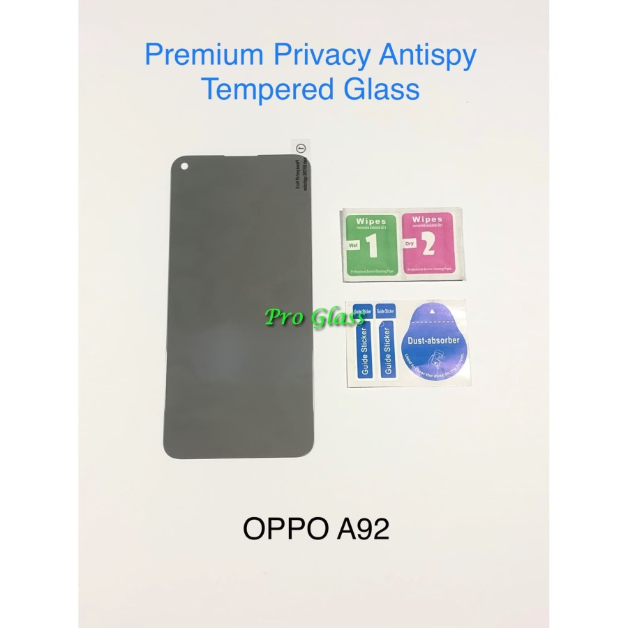 OPPO A92 Privacy Anti Spy / Antispy Premium Tempered Glass