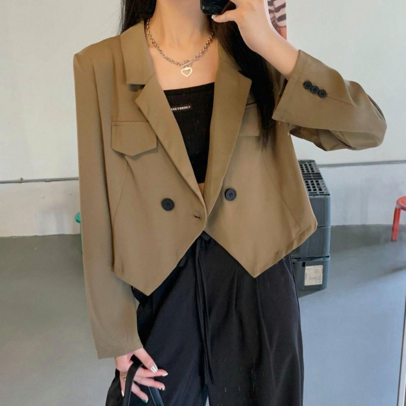 MOOGU ♡ Blazer korea lengan panjang kasual wanita short coat