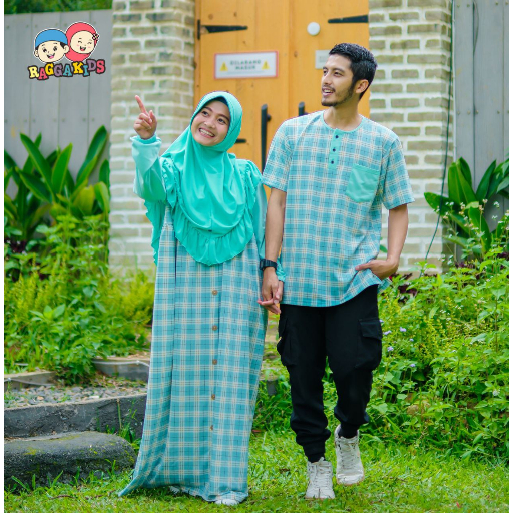 Gamis Wanita Couple Sarimbit Remaja Dewasa Raggakids motif kotak