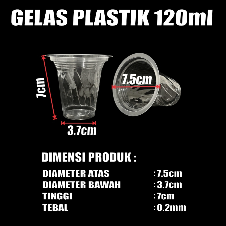 Gelas Plastik 120ml Per Dus Cup Ice Cream Es krim Jasuke Tahan Panas