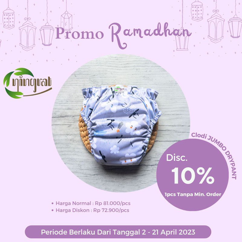 Clodi Ningrat Drypant AIO JUMBO Full Motif BB 15-25 kg Popok Kain Popok Cuci Ulang Bayi Anak Diapers Pempers Kain