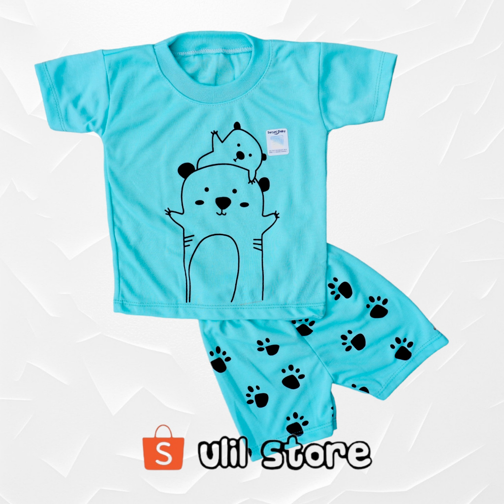 Set Setelan Baju Bayi Seruni Baby SNI Motif Panda