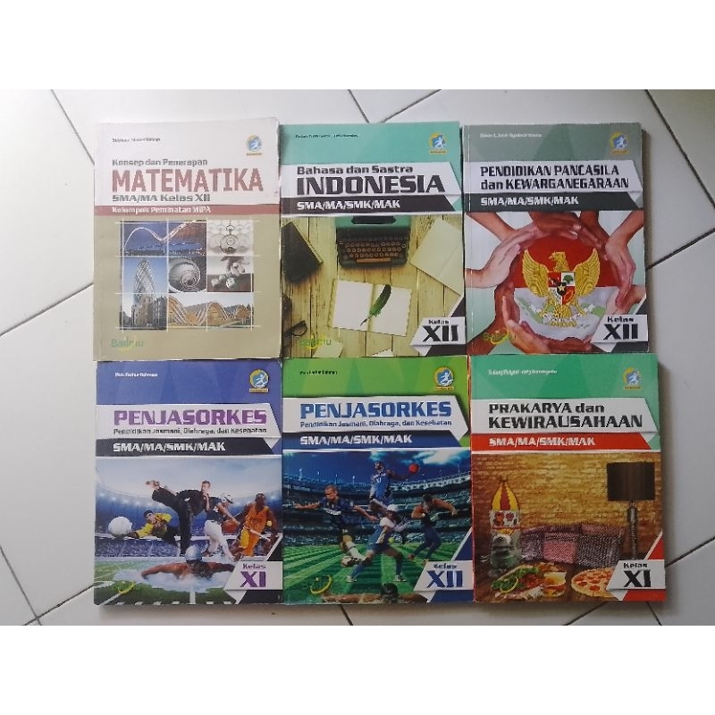MATEMATIKA SMA KLS 3,B INDO 3,PPKN 3,PENJASORKES 2,3,PRAKARYA 2 EDISI REVISI