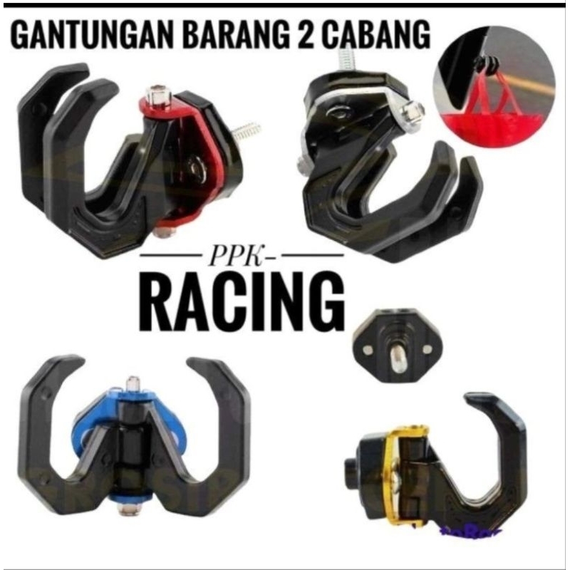 gantungan barang bagasi motor gantungan hook gantungan universal Honda Yamaha Suzuki 2 cabang