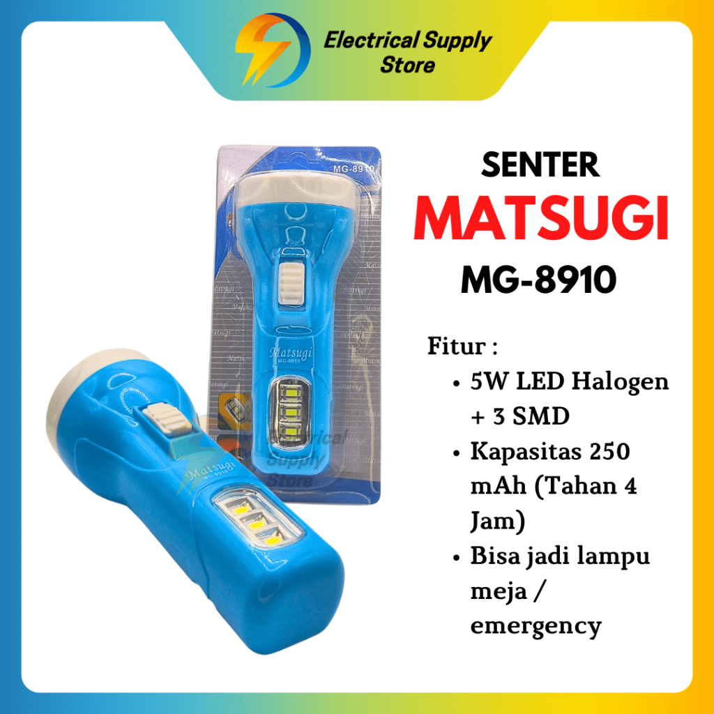 SENTER 5W + LAMPU MEJA 3 SMD MATSUGI MG-8910