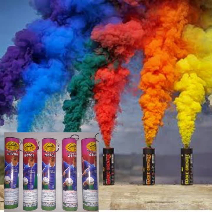 smoke bomb per pack set isi 5 pcs / pipa asap warna bom asap