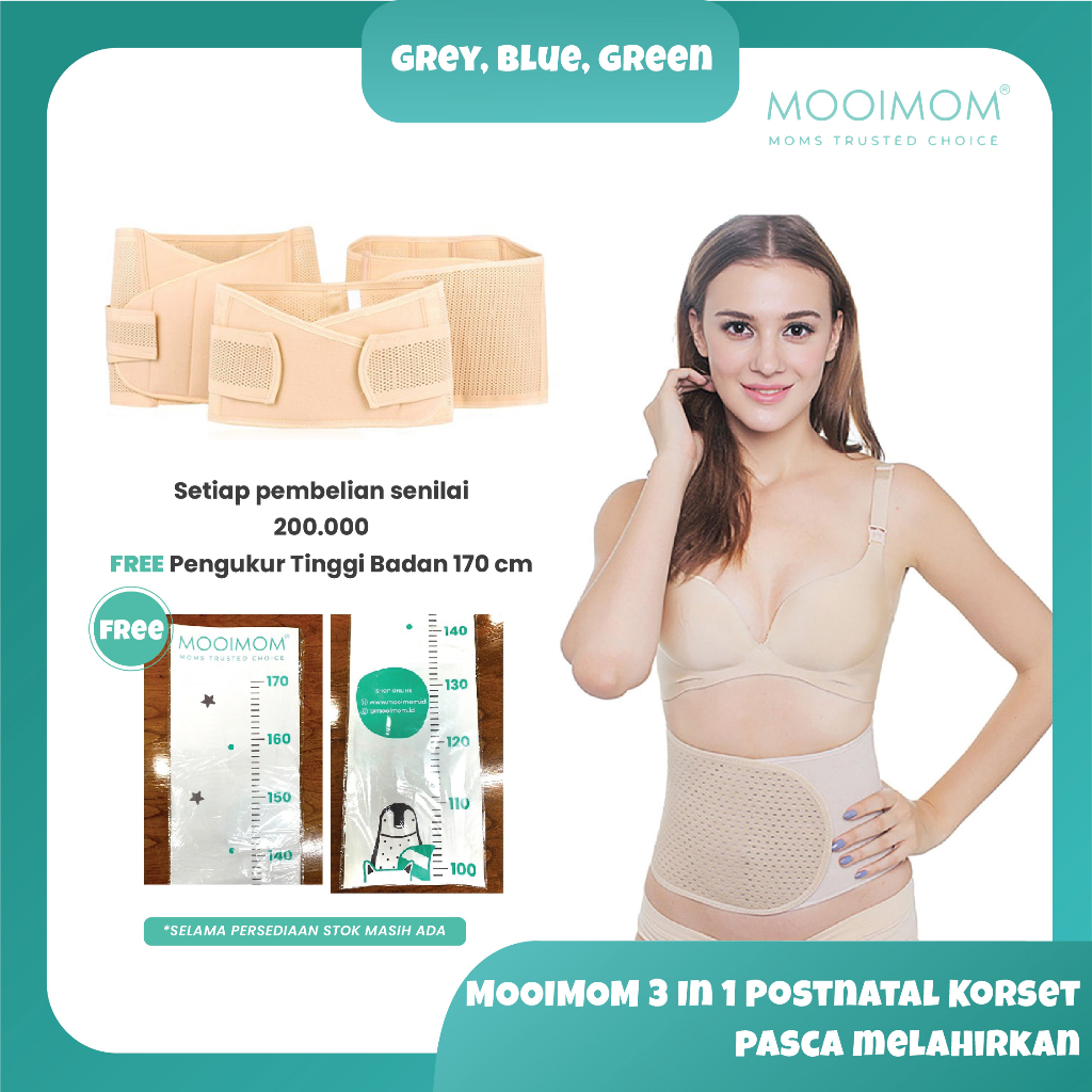 MOOIMOM 3 In 1 Postnatal Recovery Breathable Corset - Korset Pelangsing Pasca Melahirkan