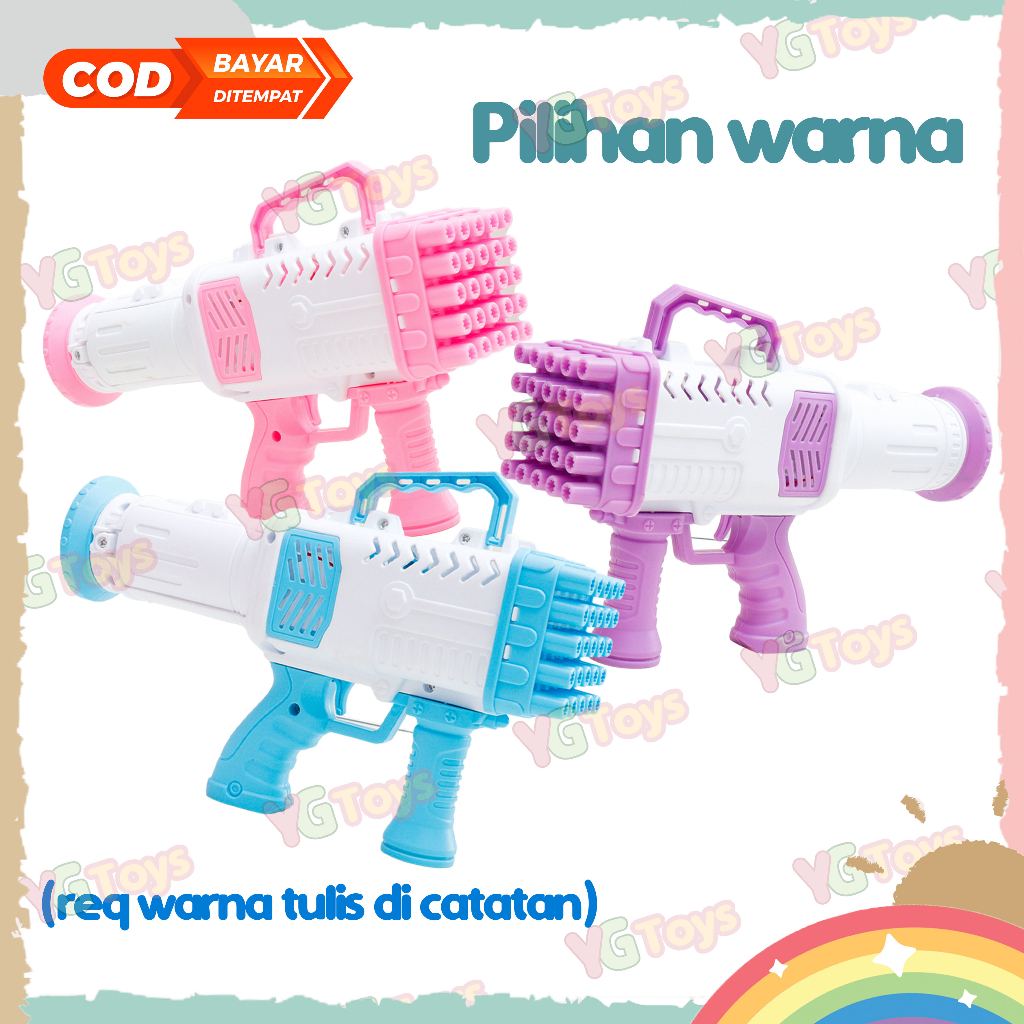 YGtoys Mainan Bubble Gun Bazoka JUMBO 32 Hole Rocket Launcher BESAR Gelembung Sabun Tembakan Balon Gatling Anak Elektrik Edukasi Edukatif