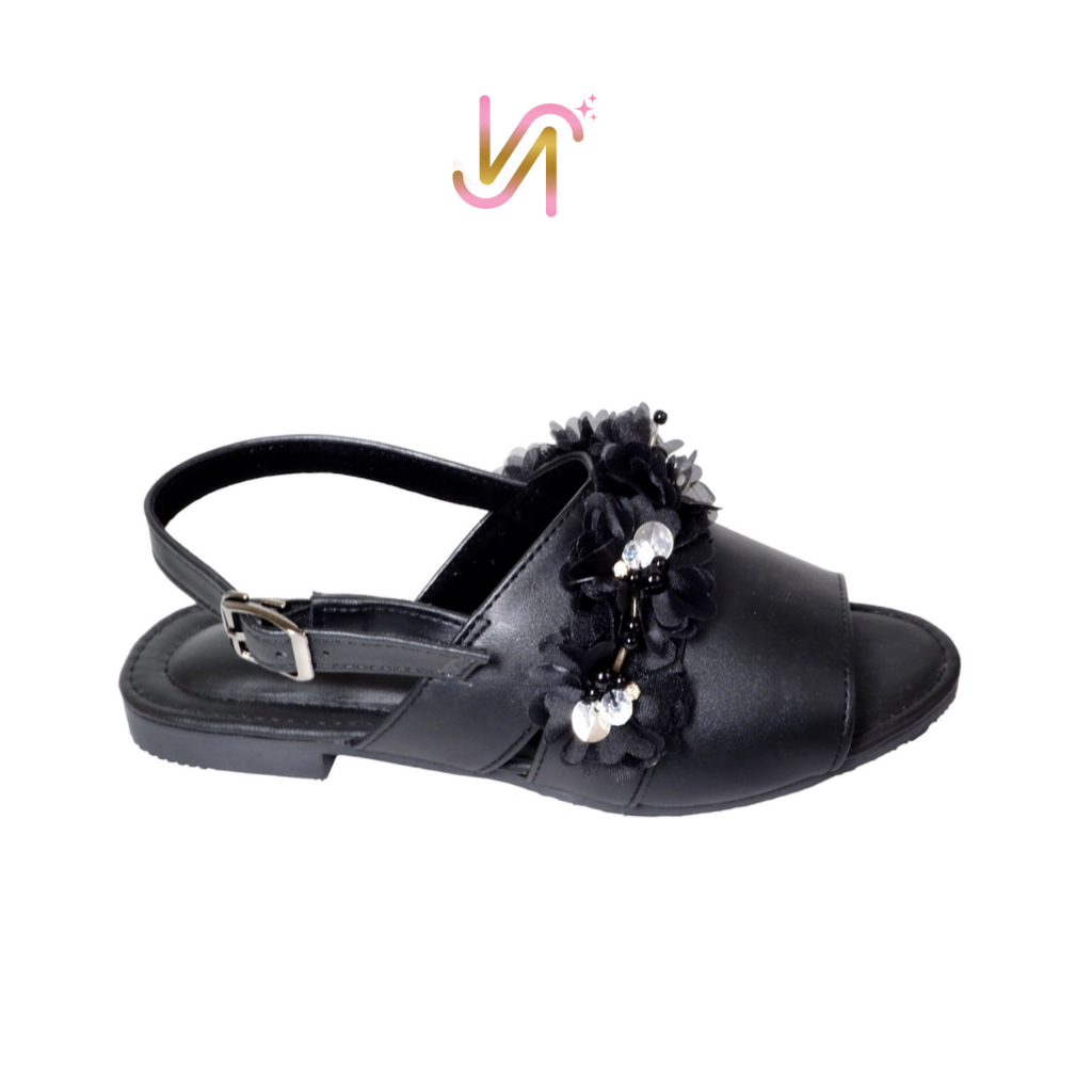 Nadilastuff Signature Raya collection Fransisca Organza Sandal Flat Wanita Premium