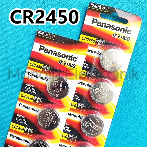 Baterai CR2450 Panasonic Battery Batre Jam Tangan Panasonic 2450 3V Original Baterai Kancing Panasonic 2450