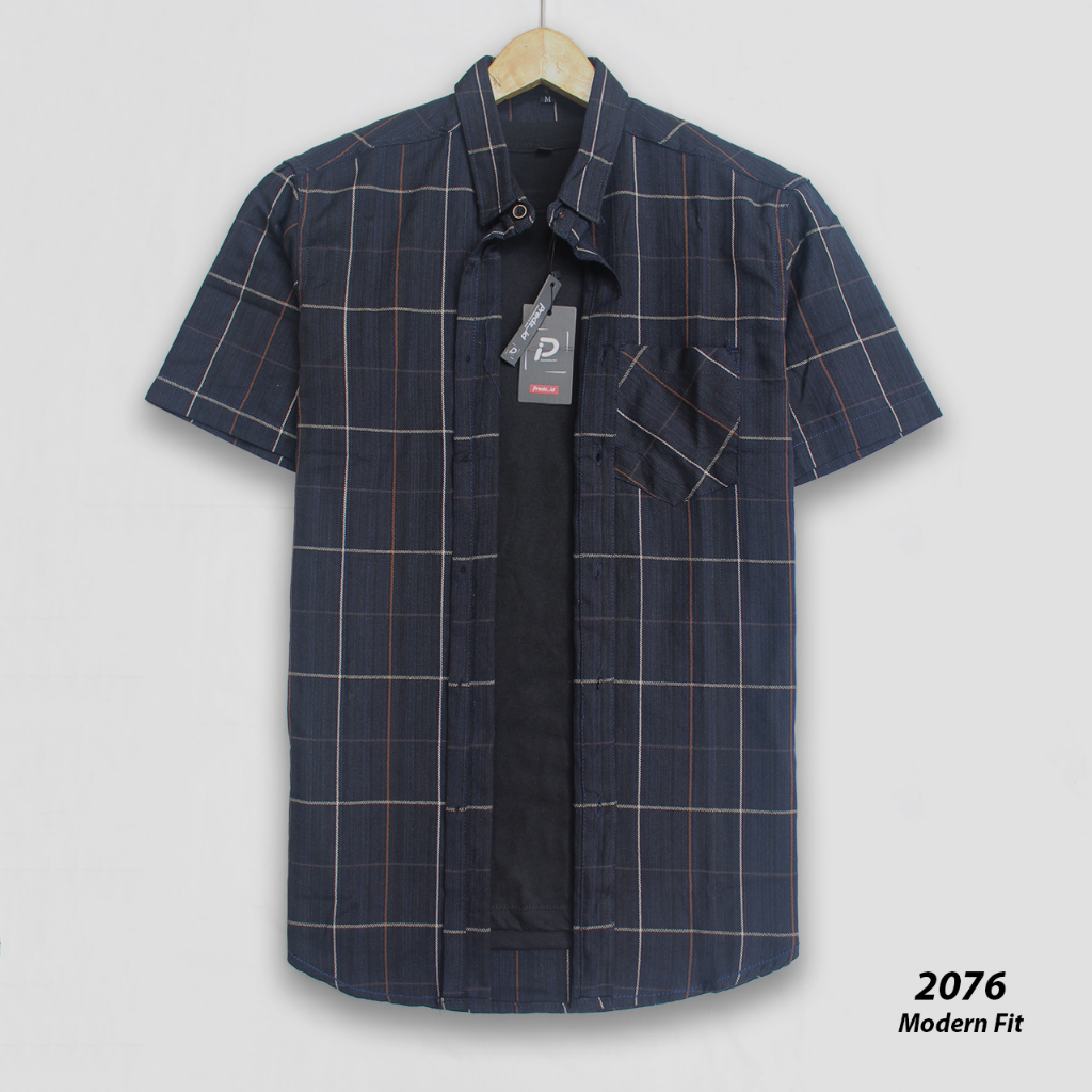 Kemeja Flanel Lengan Pendek Pria Kemeja Flanel Pria Lengan Pendek Kemeja Lengan Pendek Black