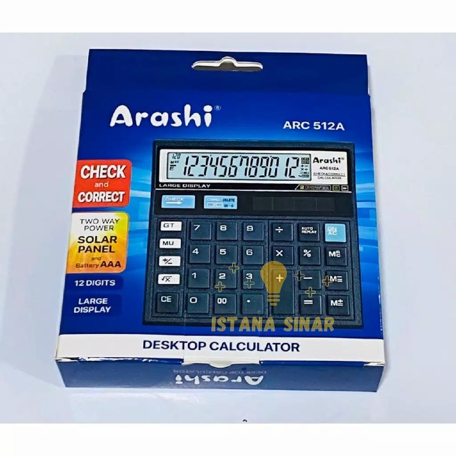 Calculator / Arashi Kalkulator ARC 512A / 12 Digit / Check Correct