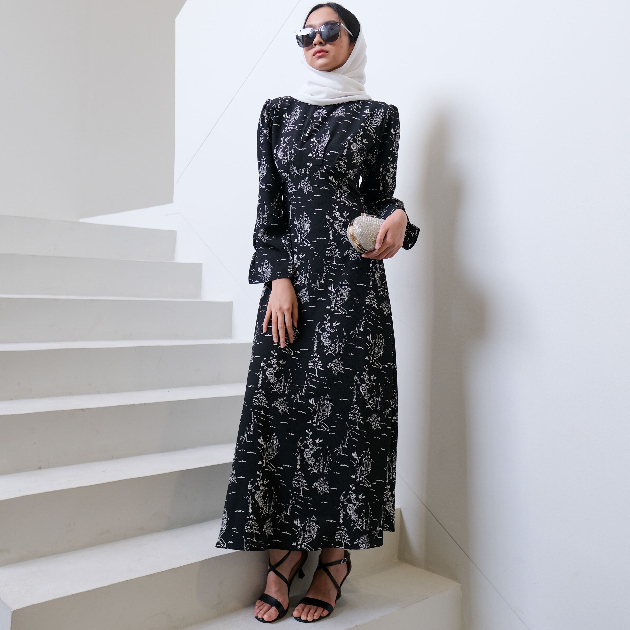 [ Raya Collection ] Farah Mock Neck Long Dress