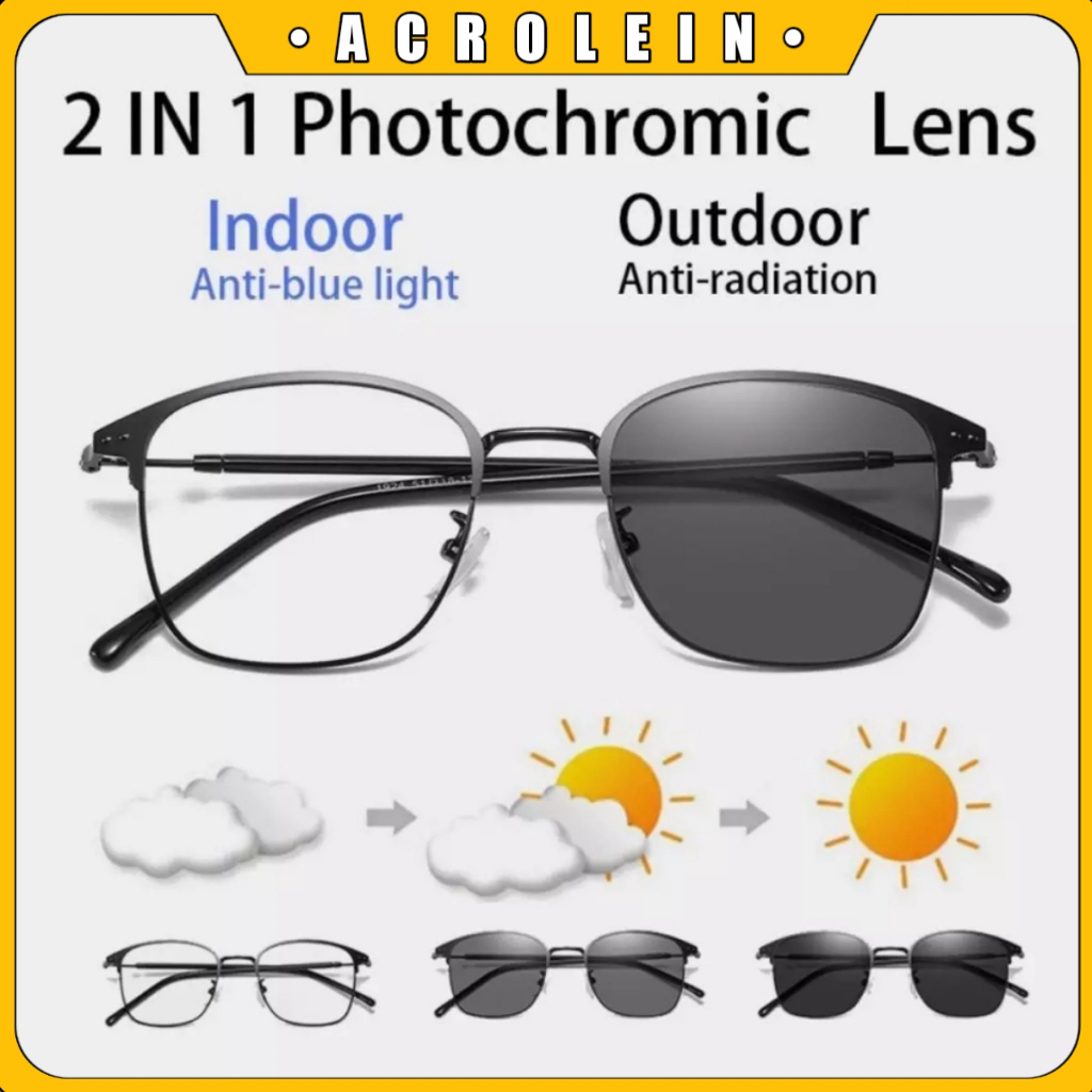 [TERMURAH] Kacamata Photocromic Korea / Anti Radiasi 2 In 1 Potokromik Photochromic Pria Wanita Fotocromic Potocromic