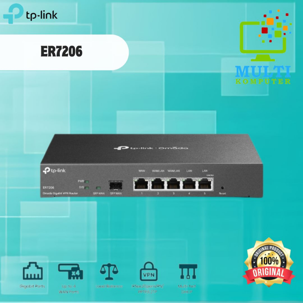 TP-LINK ER7206 New Omada Gigabit VPN Router Highly Secure VPN