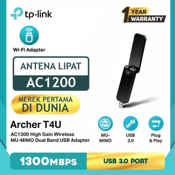 Tp -Link Archer T4U AC1300 Wireless Dual Band USB Adapter PLINK TP LINK TP-LINK wifi wi-fi receiver