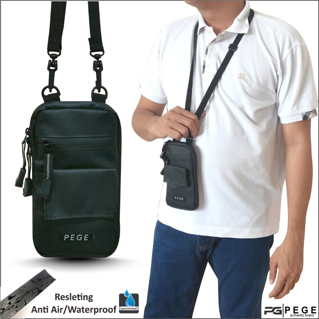 Slingpouch PEGE Hiro Untuk Tas HP Bahan BIMO Waterproof Anti Air - PG 8958